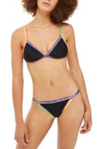 Women's Topshop Crochet Ribbon Trim Bikini Bottoms Us (fits Like 0-2) - Black