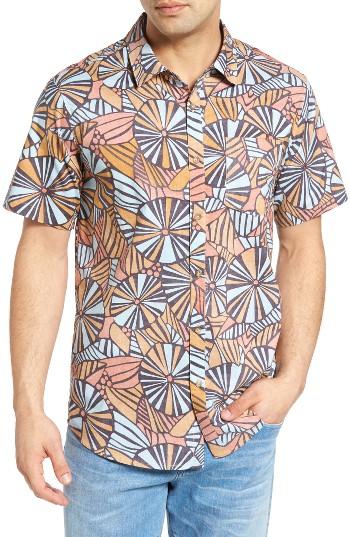 Men's Billabong Vacay Print Woven Shirt - Orange