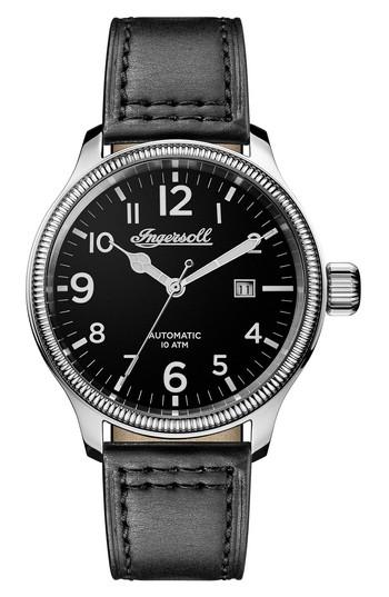 Men's Ingersoll Apsley Automatic Leather Strap Watch, 45mm