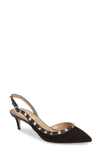 Women's Valentino Garavani Rockstud Slingback Pump Us / 35eu - Black