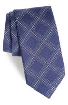 Men's Canali Grid Silk Blend Tie, Size - Blue