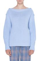 Women's Akris Punto Button Shoulder Sweater - Blue