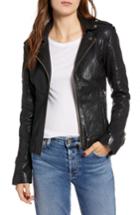 Women's Lamarque Leather Biker Jacket - Black
