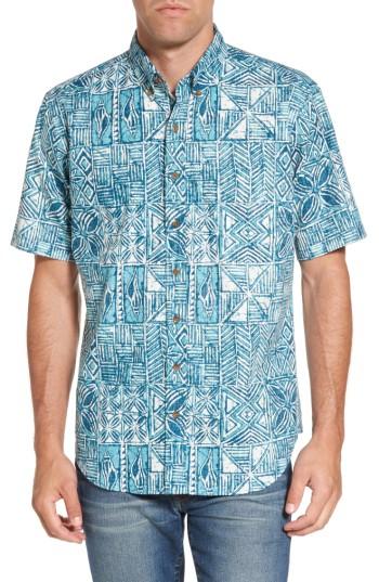 Men's Reyn Spooner Leho Kapa Classic Fit Sport Shirt - Blue