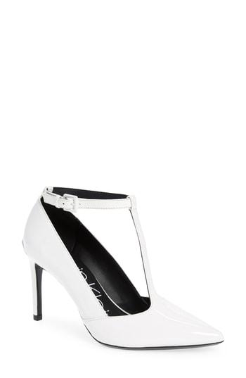 Women's Calvin Klein Rocha T-strap Pump M - White