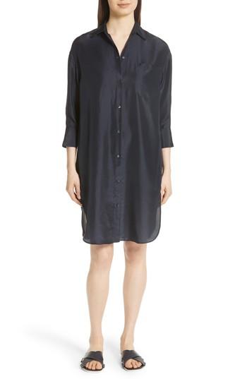 Women's Vince Silk Shirtdress - Blue