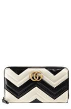 Women's Gucci Gg Marmont Matelasse Leather Zip-around Wallet - White