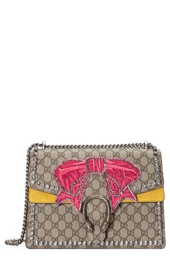 Gucci Medium Dionysus Gg Supreme Canvas Shoulder Bag - Beige