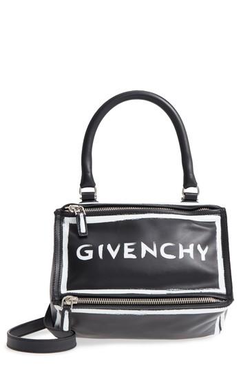 Givenchy Medium Pandora Graffiti Calfskin Leather Satchel - Black