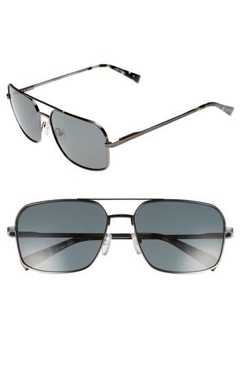 Men's Ted Baker London 60mm Polarized Navigator Sunglasses - Dark Gunmetal