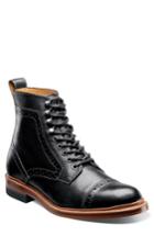 Men's Stacy Adams Madison Ii Cap Toe Boot .5 D - Black