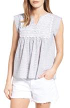 Women's Thml Embroidered Stripe Cotton Babydoll Top
