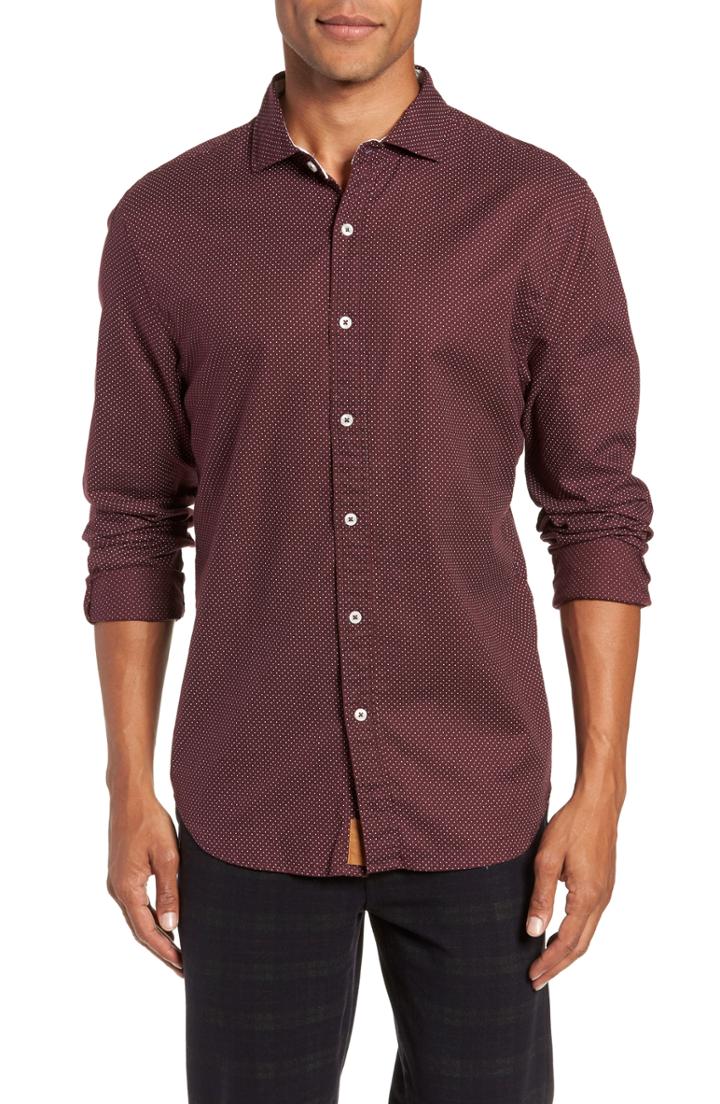 Men's Nifty Genius Earnest Regular Fit Dotted Sport Shirt - None