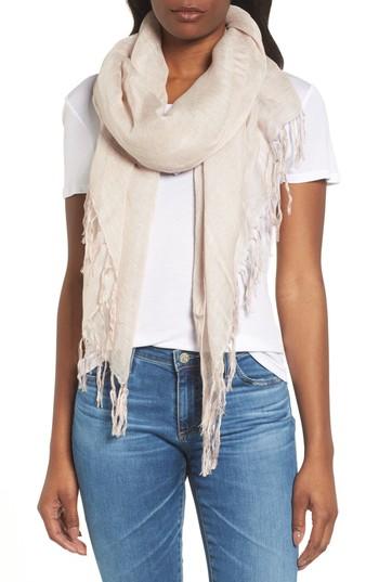 Women's Caslon Cross Dye Scarf, Size - Beige