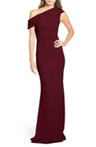 Women's Katie May Layla Pleat One-shoulder Crepe Gown - Red