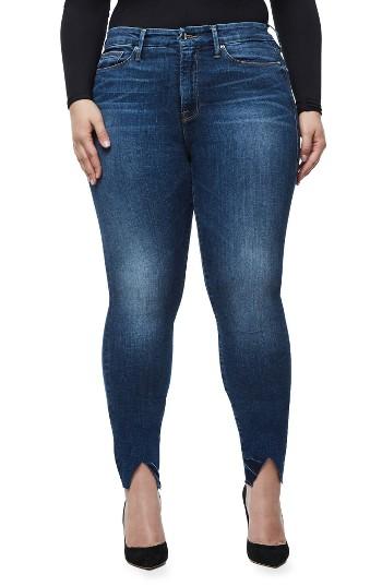 Women's Good American Good Legs High Waist Triangle Split Skinny Jeans - Blue