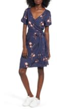 Women's Roxy Monument View Floral Print Wrap Dress - Blue