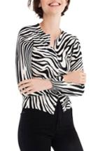 Women's J.crew Jackie Zebra Print Cardigan, Size - Black