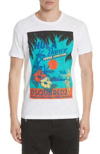 Men's Dsquared2 Hula Graphic T-shirt - White