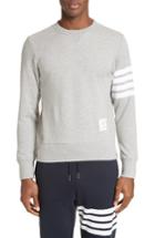 Men's Thom Browne Stripe Sleeve Sweatshirt - Grey