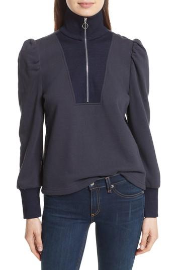 Women's Rebecca Taylor Turtleneck Fleece Zip Pullover