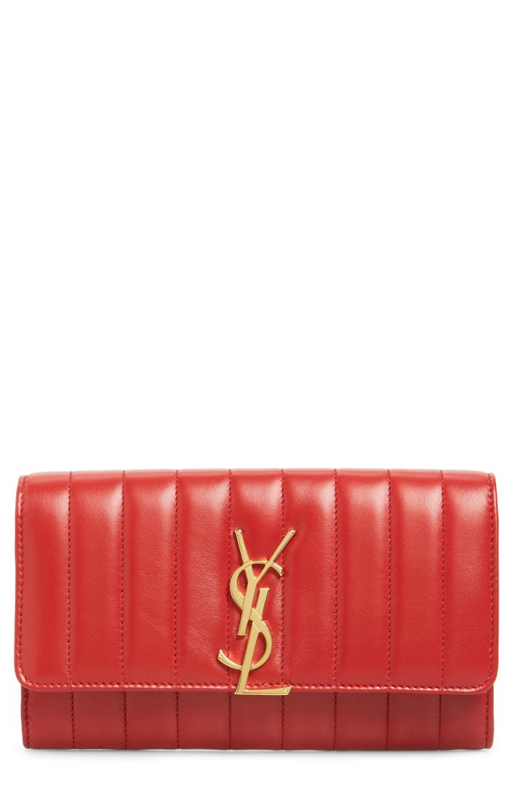 Women's Saint Laurent Vicky Large Continental Wallet - Burgundy