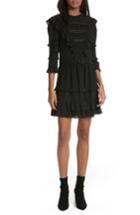 Women's Rebecca Taylor Ruffle Silk Dress - Black