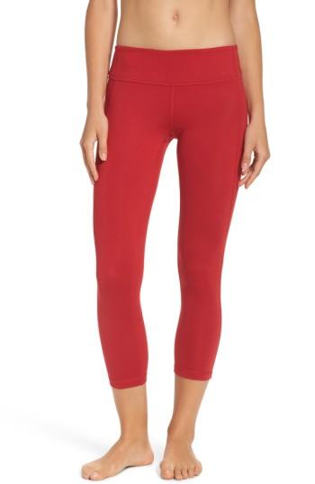 Women's Zella 'keep It Cool' Crop Leggings - Red
