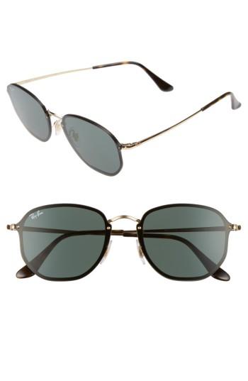 Men's Ray-ban 58mm Round Sunglasses - Gold/ Green