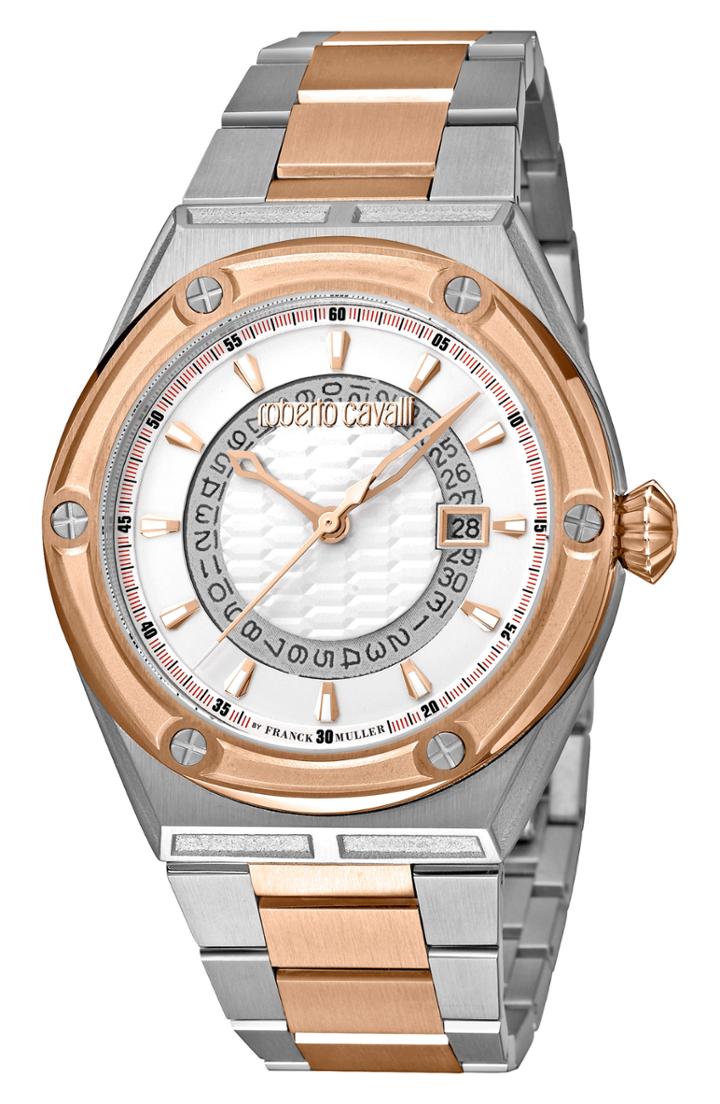 Men's Roberto Cavalli By Franck Muller Scala Bracelet Watch, 45mm