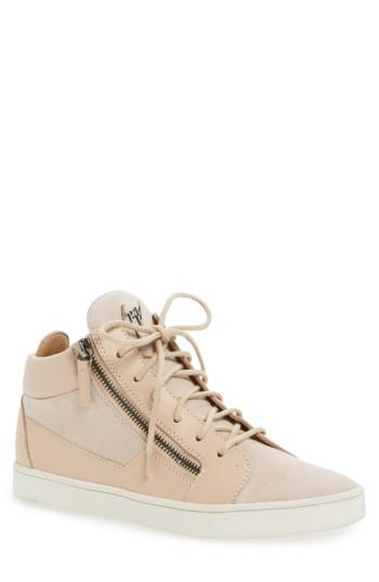 Women's Giuseppe Zanotti 'breck' Mid Top Sneaker M - Beige