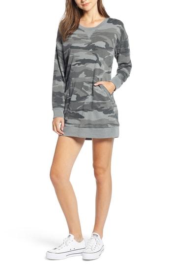 Women's Splendid Active Camo Sweatshirt Dress, Size - Green