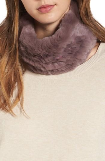 Women's Jocelyn Genuine Rabbit Stretch Cowl, Size - Purple