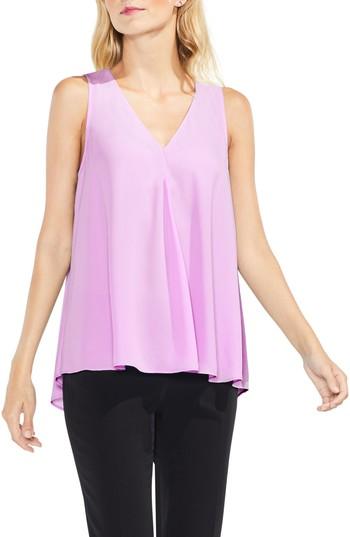 Petite Women's Vince Camuto V-neck Drape Front Blouse P - Pink