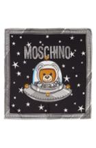 Women's Moschino Spaceship Bear Silk Square Scarf, Size - Black