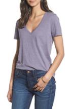 Women's Madewell Whisper Cotton V-neck Pocket Tee - Burgundy