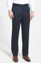 Men's Berle Flat Front Wool Gabardine Trousers X 30 - Blue