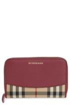 Women's Burberry 'marston - Horseferry Check' Zip Around Wallet - Purple