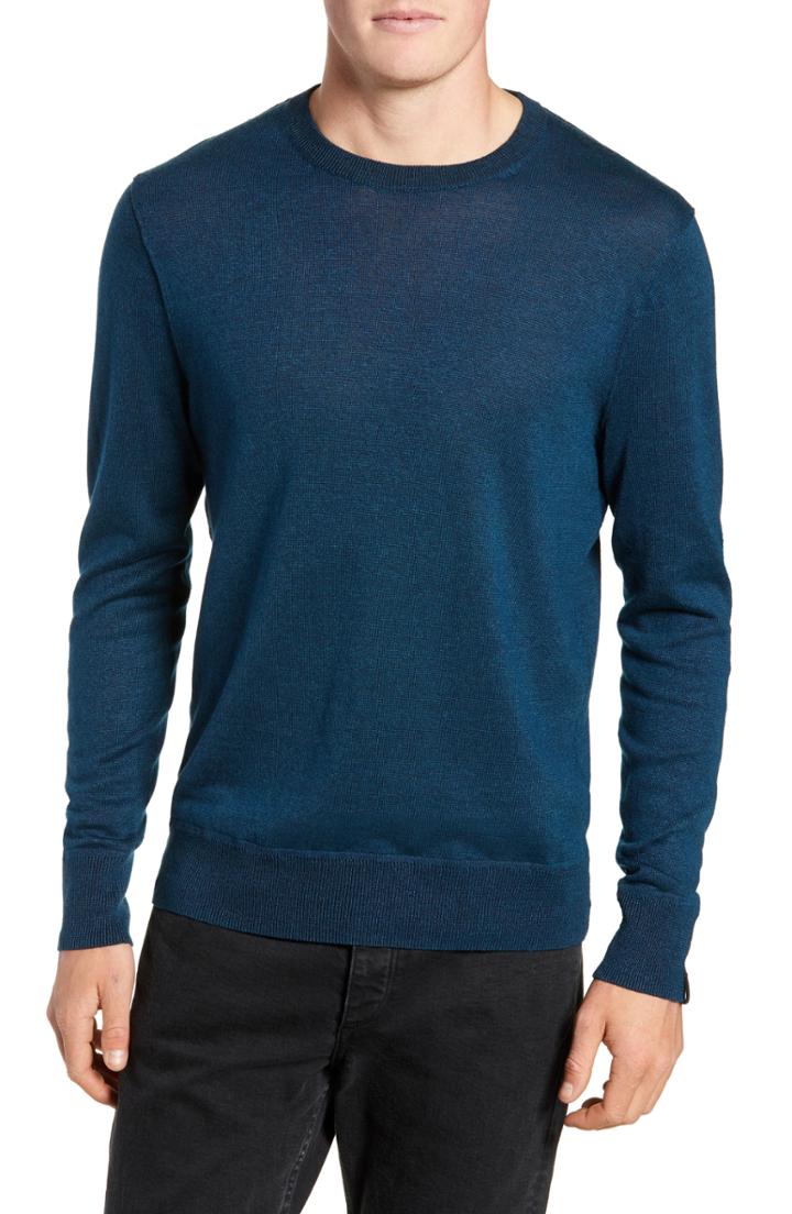 Men's Rag & Bone Dean Slim Fit Crewneck Sweater, Size - Blue
