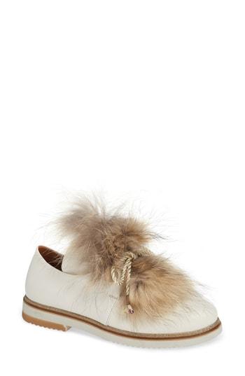 Women's Sheridan Mia Timothee Genuine Fox Fur Flat Eu - Beige