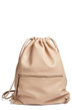 Phase 3 Faux Leather Sling Backpack - Brown
