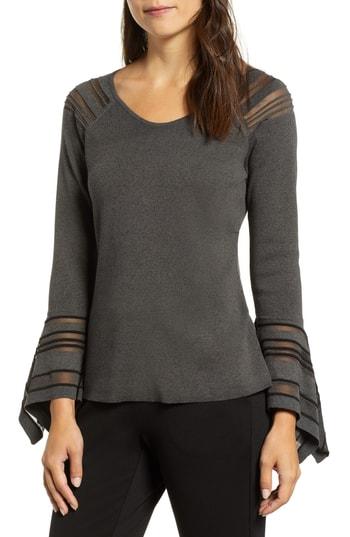 Women's Nic+zoe Graceful Cuff Top - Grey