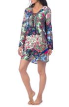 Women's La Blanca Scarf Gypsy Lace Front Cover-up Tunic - Blue