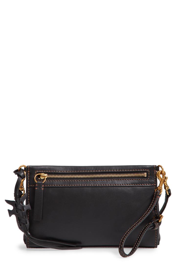 Women's Frye Carson Leather Wristlet/clutch - Black