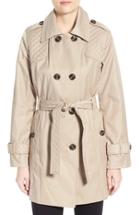 Women's London Fog Quilt Detail Double Breasted Trench Coat