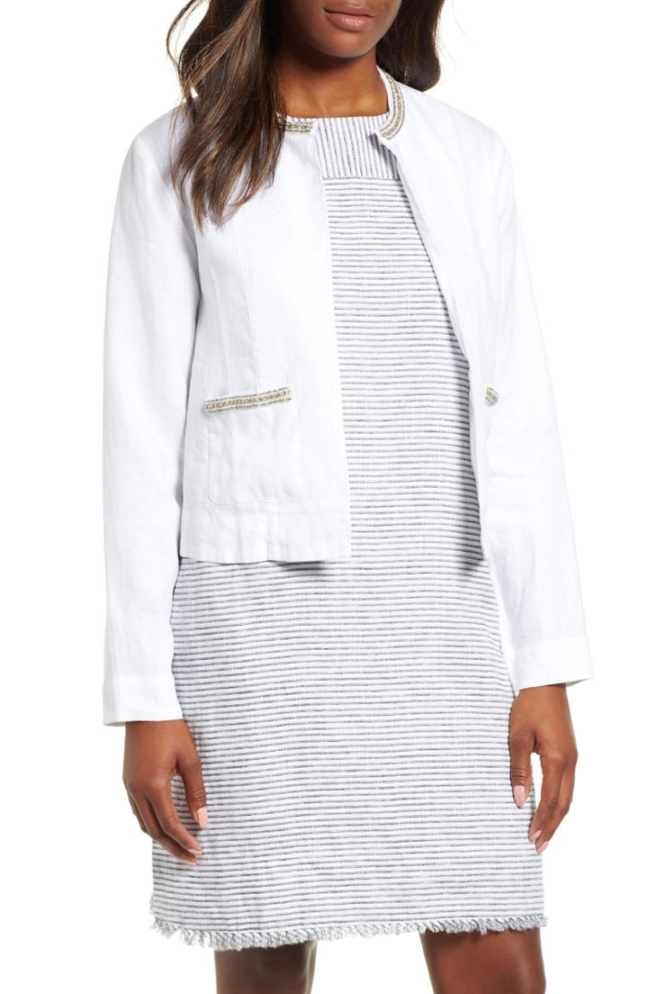 Women's Tommy Bahama Embellished Lux Linen Jacket - Black