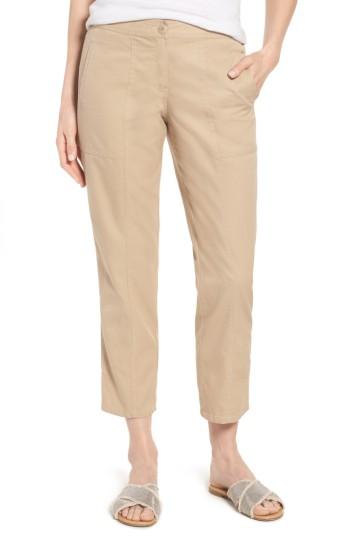 Women's Nordstrom Signature Wide Leg Crop Pants - Beige