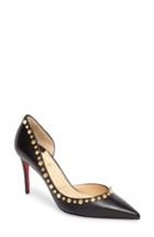 Women's Christian Louboutin Irishell Studded Half D'orsay Pump Us / 40eu - Black
