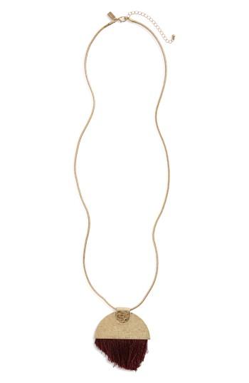 Women's Canvas Brush Tassel Pendant Necklace