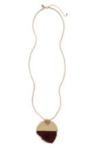 Women's Canvas Brush Tassel Pendant Necklace